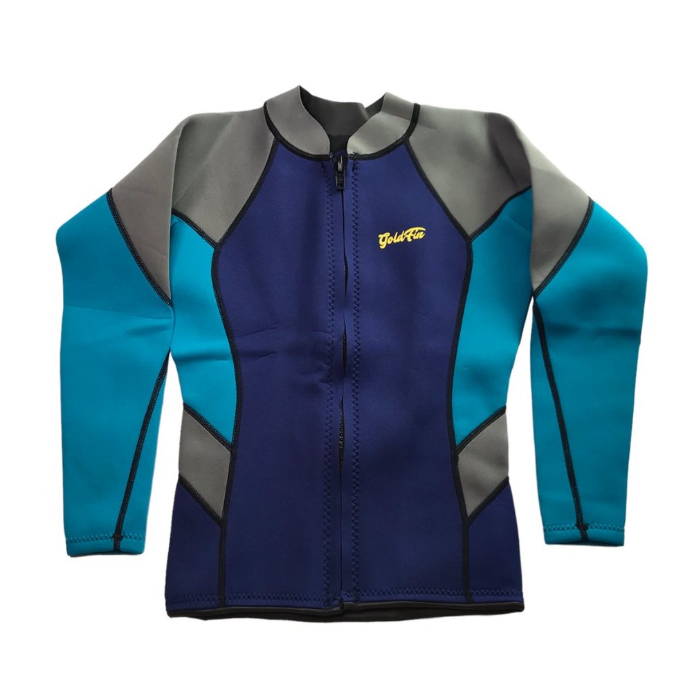 GoldFin Wetsuit Top Size Women's M Jacket Neoprene Long Sleeve Front Zip Purple